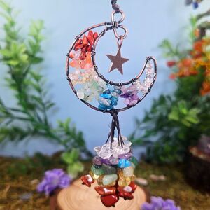 Handmade 7 Chakra Crystal Moon Décor #4